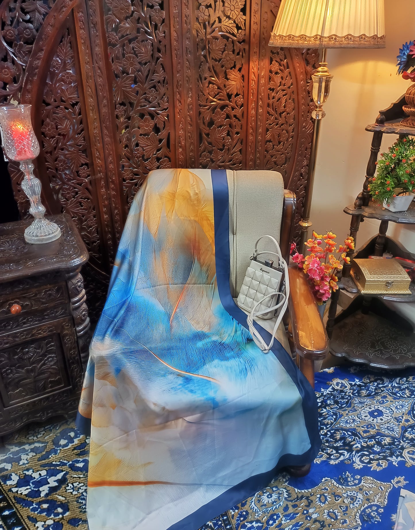 Blue Feather Stole